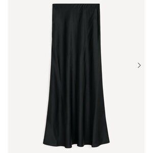 By Malene Birger Bosh’s Midi Skirt Size 42 (US-L/XL) Satin Black Elastic Waist